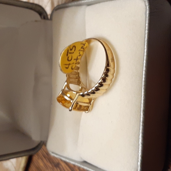 10K YELLOW GOLD CITRINE RING NWT 7.5 - Picture 5 of 7